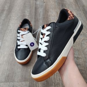 NEW A New Day Black/Animal Printed Fashion Sneakers, Women's Size 6